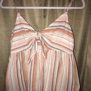 Front Tie Tank Top Blouse